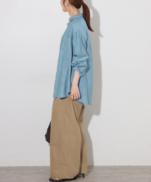 JOURNAL STANDARD relume(ジャーナルスタンダード レリューム)の「ドビーチェックシアーシャツ(シャツ/ブラウス・レディース・キャメル/ブラウン/ブルー・FREE)」の19枚目の写真