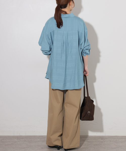 JOURNAL STANDARD relume(ジャーナルスタンダード レリューム)の「ドビーチェックシアーシャツ(シャツ/ブラウス・レディース・キャメル/ブラウン/ブルー・FREE)」の20枚目の写真