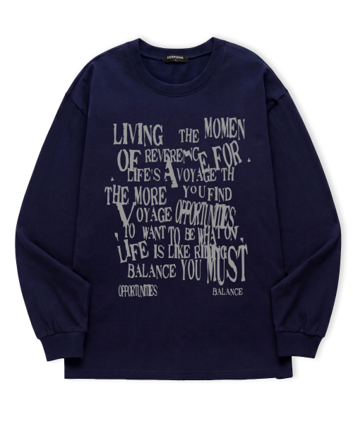 VANNWORKS（バンワークス）の「BALANCE TYPO ロングスリーブ (VLS0074) ネイビー（Tシャツ/カットソー・レディース・その他・SMALL/MEDIUM/LARGE/X-LARGE/XX-LARGE）」の2枚目の写真