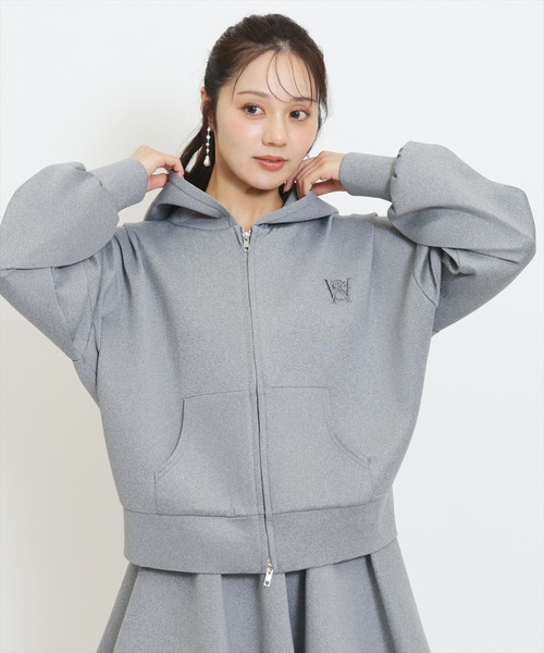 WILLSELECTION(ウィルセレクション)の「【セットアップ対応】ロゴ刺繍オーバーサイズフーディ(その他アウター・レディース・ピンク/ブルー/ブラック/グレー・FREE)」の3枚目の写真