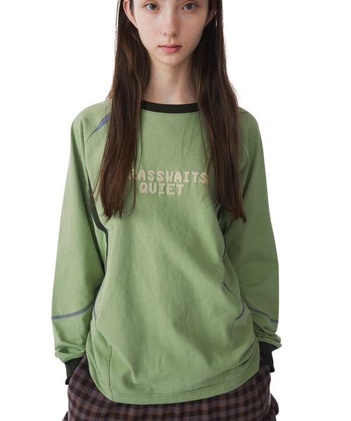 SUNLOVE(サンラブ)の「Quiet Training LS Tee(Tシャツ/カットソー・レディース・ブラウン/ライトグリーン・L/S/M)」の2枚目の写真