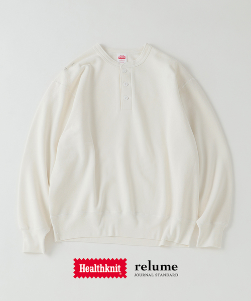 Healthknit(ヘルスニット)の「Healthknit / ヘルスニット 別注 ヴィンテージ ヘンリーネック スウェット(スウェット・メンズ・ブラック系その他/ブラウン/ライトグレー/ネイビー/ホワイト系その他・LARGE/MEDIUM)」の2枚目の写真