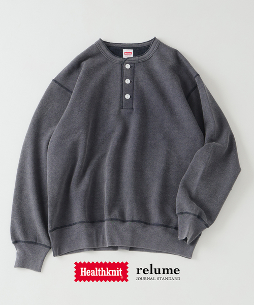 Healthknit(ヘルスニット)の「Healthknit / ヘルスニット 別注 ヴィンテージ ヘンリーネック スウェット(スウェット・メンズ・ブラック系その他/ブラウン/ライトグレー/ネイビー/ホワイト系その他・LARGE/MEDIUM)」の5枚目の写真
