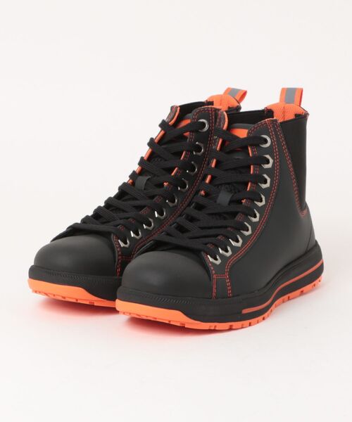 CONVERSE(コンバース)の「converse コンバース ALL STAR PS 2 SIDEGORE HI/UNIVERSAL OVERALL(オールスターPS2サイドゴアHIユニバーサルオーバーオール) 33703150 ブラック/オレンジ(その他シューズ・メンズ・オレンジ・23.0cm/27.0cm/23.5cm/27.5cm/28.0cm/24.0cm/29.0cm/26.5cm/26.0cm/24.5cm/25.5cm/25.0cm)」の1枚目の写真