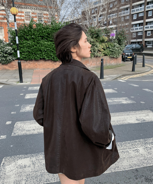 haag(ヘイグ)の「a washed leather jacket (espresso)(ライダースジャケット・レディース・その他・FREE)」の4枚目の写真