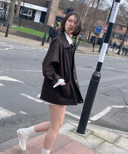 haag(ヘイグ)の「a washed leather jacket (espresso)(ライダースジャケット・レディース・その他・FREE)」の5枚目の写真