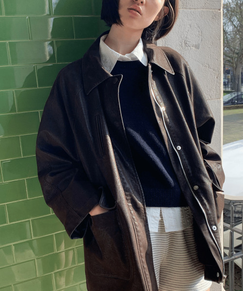 haag(ヘイグ)の「a washed leather jacket (espresso)(ライダースジャケット・レディース・その他・FREE)」の6枚目の写真