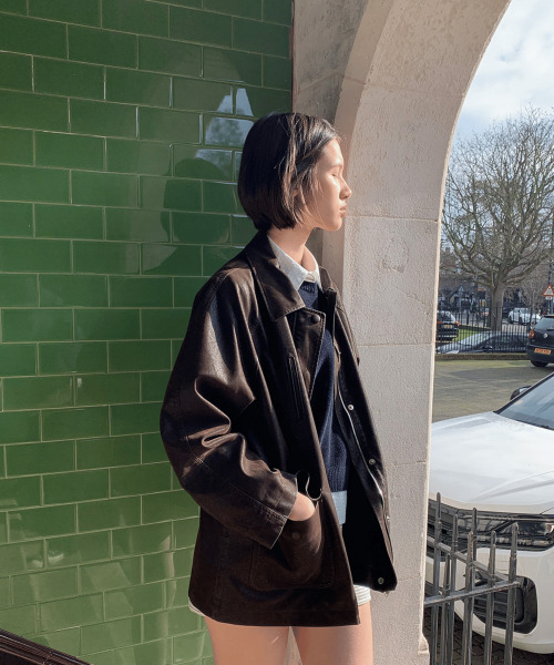 haag(ヘイグ)の「a washed leather jacket (espresso)(ライダースジャケット・レディース・その他・FREE)」の7枚目の写真