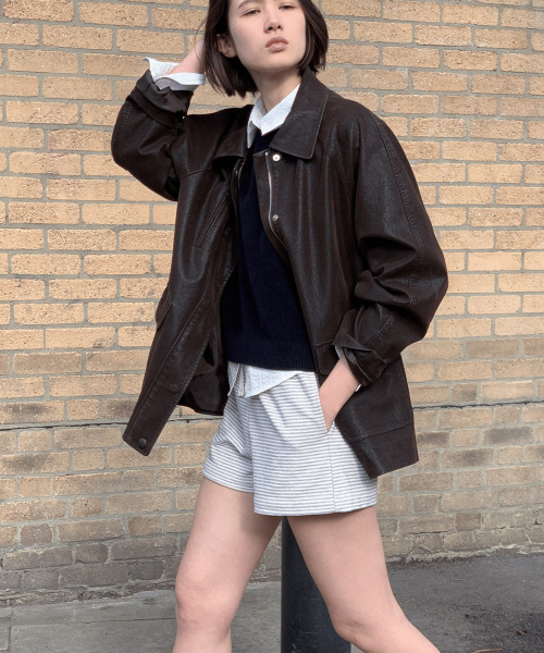 haag(ヘイグ)の「a washed leather jacket (espresso)(ライダースジャケット・レディース・その他・FREE)」の10枚目の写真
