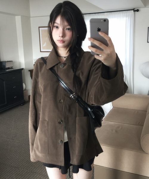 modimood(モディムード)の「スエードフォーマルフィットジャケット(その他アウター・レディース・ブラック/ブラウン・MEDIUM/LARGE)」の8枚目の写真