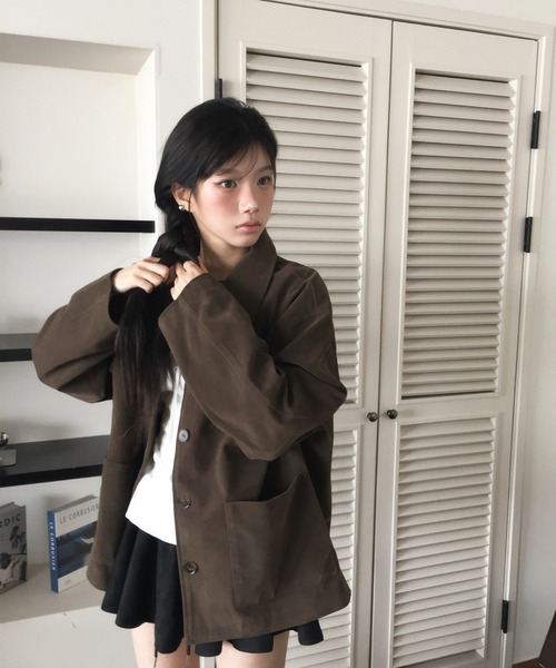modimood(モディムード)の「スエードフォーマルフィットジャケット(その他アウター・レディース・ブラック/ブラウン・MEDIUM/LARGE)」の5枚目の写真