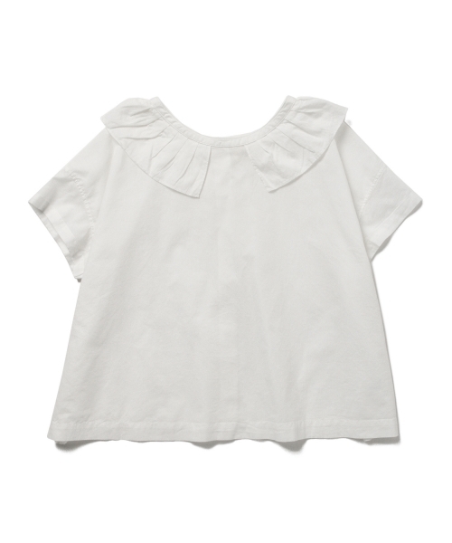 BEAMS BOY（ビームスボーイ）の「BEAMS BOY / コットンリネン フリル衿 ショートスリーブ（シャツ/ブラウス・レディース・ホワイト/ブルー/ネイビー・ONE SIZE）」の14枚目の写真