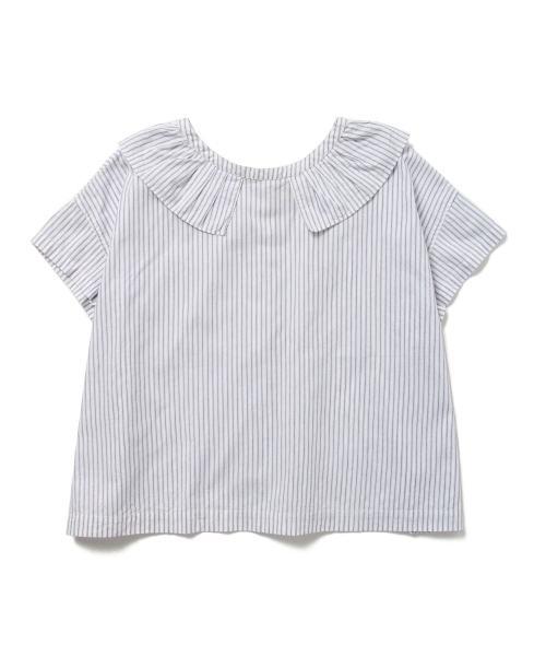 BEAMS BOY（ビームスボーイ）の「BEAMS BOY / コットンリネン フリル衿 ショートスリーブ（シャツ/ブラウス・レディース・ホワイト/ブルー/ネイビー・ONE SIZE）」の20枚目の写真