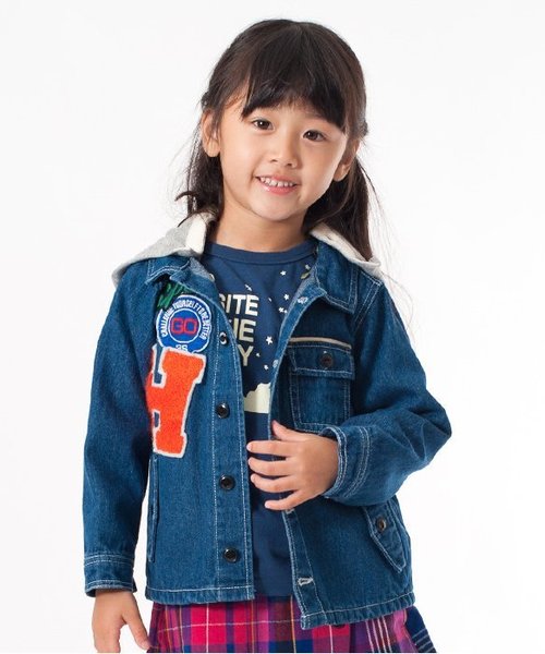 BREEZE（ブリーズ）の「フード付ワークジャケット（シャツ/ブラウス・キッズ・ベージュ/インディゴブルー/カーキ・80/90/130/140/100/120/95/110）」の3枚目の写真