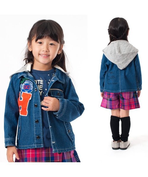 BREEZE（ブリーズ）の「フード付ワークジャケット（シャツ/ブラウス・キッズ・ベージュ/インディゴブルー/カーキ・80/90/130/140/100/120/95/110）」の6枚目の写真