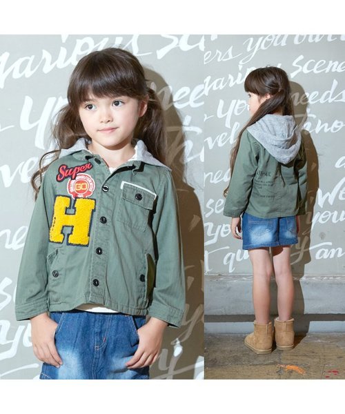 BREEZE（ブリーズ）の「フード付ワークジャケット（シャツ/ブラウス・キッズ・ベージュ/インディゴブルー/カーキ・80/90/130/140/100/120/95/110）」の15枚目の写真