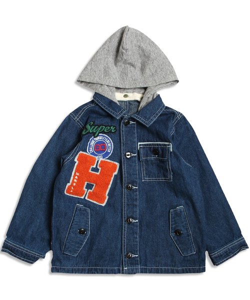 BREEZE（ブリーズ）の「フード付ワークジャケット（シャツ/ブラウス・キッズ・ベージュ/インディゴブルー/カーキ・80/90/130/140/100/120/95/110）」の9枚目の写真