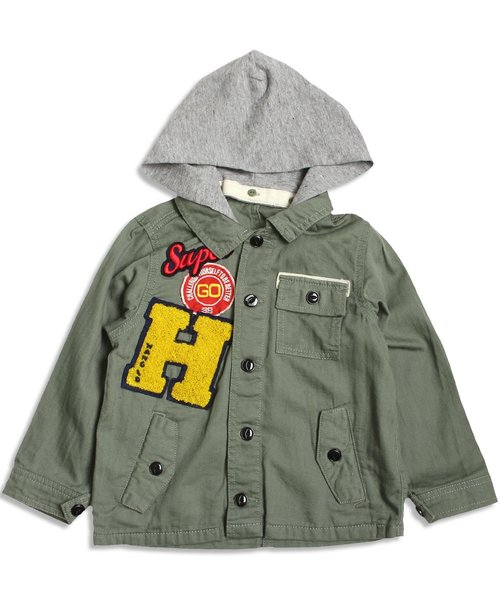 BREEZE（ブリーズ）の「フード付ワークジャケット（シャツ/ブラウス・キッズ・ベージュ/インディゴブルー/カーキ・80/90/130/140/100/120/95/110）」の10枚目の写真