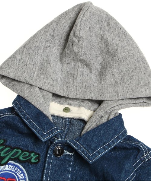 BREEZE（ブリーズ）の「フード付ワークジャケット（シャツ/ブラウス・キッズ・ベージュ/インディゴブルー/カーキ・80/90/130/140/100/120/95/110）」の14枚目の写真