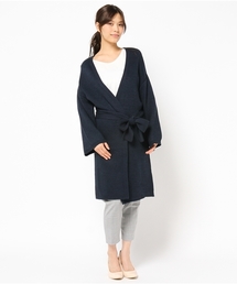 MERCURYDUO | アンゴラストレッチニットガウン（ネイビー）(カーディガン/ボレロ)