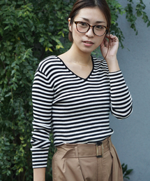 laboratory work | リヨセル混リブＶネックプルオーバー(ニット/セーター)