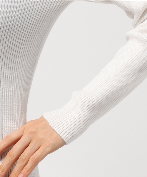 laboratory work(ラボラトリーワーク)の「リヨセル混リブVネックプルオーバー(ニット/セーター・レディース・オフホワイト/杢グレー/グレー系その他/ホワイト系その他/キャメル/ブラック・MEDIUM)」の8枚目の写真