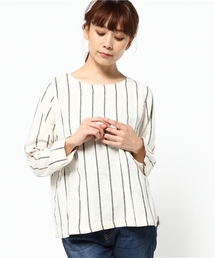 LBC | Eコットンソフトネルストライプブラウス(シャツ/ブラウス)