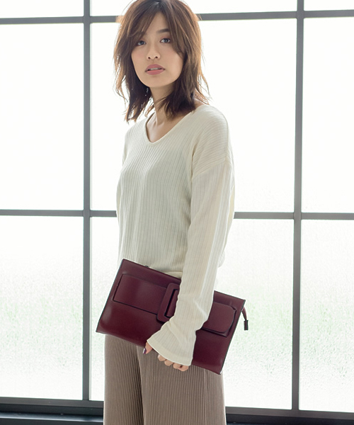 Re:EDIT（リエディ）の「[リエディ]ベルトモチーフクラッチバッグ/BAG/鞄/クラッチバッグ（クラッチバッグ・レディース・ネイビー/アイボリー/ワイン/ブラック・FREE）」の12枚目の写真