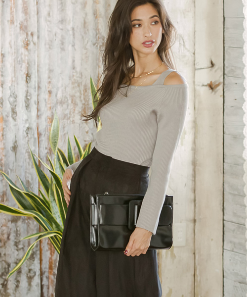 Re:EDIT（リエディ）の「[リエディ]ベルトモチーフクラッチバッグ/BAG/鞄/クラッチバッグ（クラッチバッグ・レディース・ネイビー/アイボリー/ワイン/ブラック・FREE）」の14枚目の写真