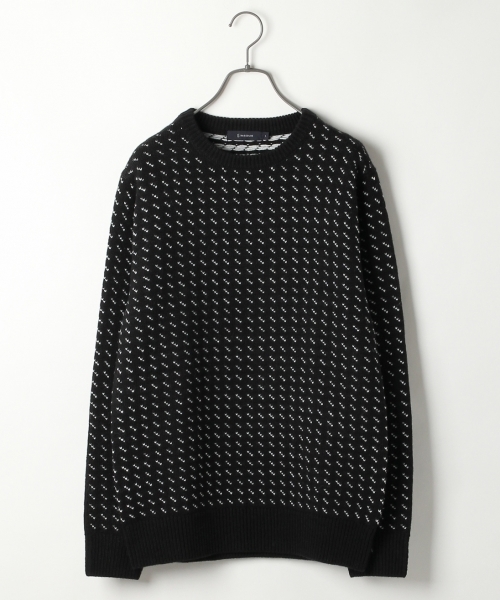 RAGEBLUE（レイジブルー）の「柄ジャガードニットクルー/737615（ニット/セーター・メンズ・ブラック/レッド/グリーン・MEDIUM/LARGE）」の2枚目の写真