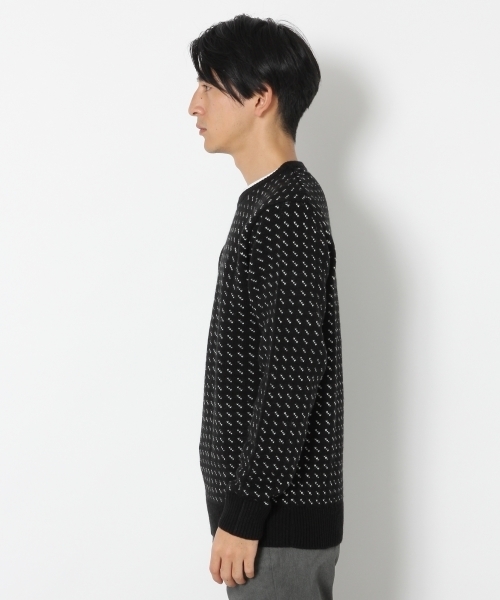 RAGEBLUE（レイジブルー）の「柄ジャガードニットクルー/737615（ニット/セーター・メンズ・ブラック/レッド/グリーン・MEDIUM/LARGE）」の7枚目の写真