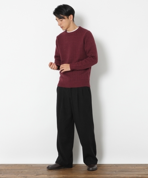 RAGEBLUE（レイジブルー）の「柄ジャガードニットクルー/737615（ニット/セーター・メンズ・ブラック/レッド/グリーン・MEDIUM/LARGE）」の4枚目の写真