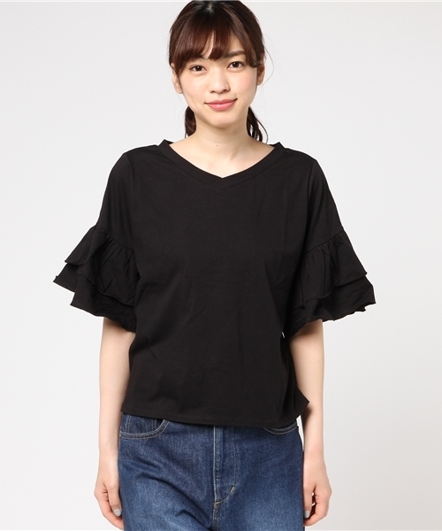 WEGO(ウィゴー)の「WEGO/ティアードラッフルスリーブカットソー(Tシャツ/カットソー・レディース・ブラック/ホワイト/イエロー/レッド/オレンジ/ターコイズブルー・LARGE/MEDIUM)」の20枚目の写真