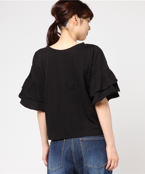 WEGO(ウィゴー)の「WEGO/ティアードラッフルスリーブカットソー(Tシャツ/カットソー・レディース・ブラック/ホワイト/イエロー/レッド/オレンジ/ターコイズブルー・LARGE/MEDIUM)」の22枚目の写真