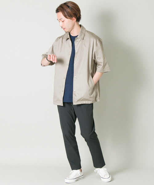 URBAN RESEARCH（アーバンリサーチ）の「URiD コットンサテン リラックスコーチシャツジャケット（シャツ/ブラウス・メンズ・ライトブルー/ベージュ系その他/ブラック・MEDIUM/LARGE）」の18枚目の写真