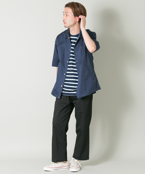 URBAN RESEARCH（アーバンリサーチ）の「URiD コットンサテン リラックスコーチシャツジャケット（シャツ/ブラウス・メンズ・ライトブルー/ベージュ系その他/ブラック・MEDIUM/LARGE）」の20枚目の写真