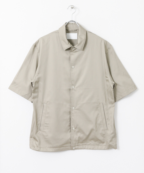 URBAN RESEARCH（アーバンリサーチ）の「URiD コットンサテン リラックスコーチシャツジャケット（シャツ/ブラウス・メンズ・ライトブルー/ベージュ系その他/ブラック・MEDIUM/LARGE）」の9枚目の写真