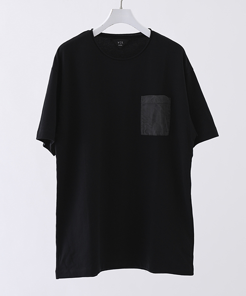 wjk black（ﾀﾞﾌﾞﾙｼﾞｪｲｹｲﾌﾞﾗｯｸ）の「【wjk black】≪STUDIOUS限定≫ガーメントダイスウェードポケットTee（Tシャツ/カットソー・メンズ・ブラック/ホワイト/ピンク・2/1/3）」の3枚目の写真