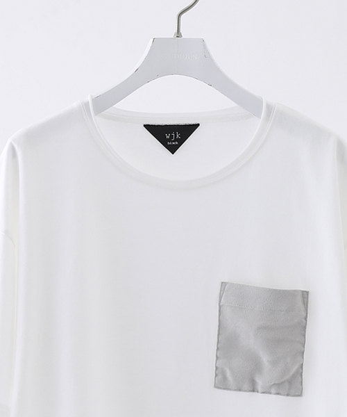 wjk black（ﾀﾞﾌﾞﾙｼﾞｪｲｹｲﾌﾞﾗｯｸ）の「【wjk black】≪STUDIOUS限定≫ガーメントダイスウェードポケットTee（Tシャツ/カットソー・メンズ・ブラック/ホワイト/ピンク・2/1/3）」の9枚目の写真