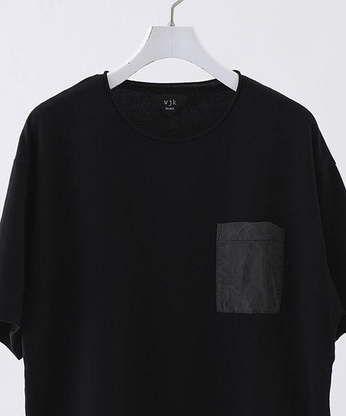 wjk black（ﾀﾞﾌﾞﾙｼﾞｪｲｹｲﾌﾞﾗｯｸ）の「【wjk black】≪STUDIOUS限定≫ガーメントダイスウェードポケットTee（Tシャツ/カットソー・メンズ・ブラック/ホワイト/ピンク・2/1/3）」の12枚目の写真
