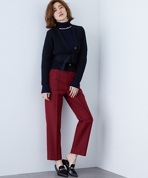 STUDIOUS（ステュディオス）の「ベルト付きドルマンニットカーディガン（カーディガン/ボレロ・レディース・グレー/ブラック/カーキ/インディゴブルー・FREE）」の22枚目の写真