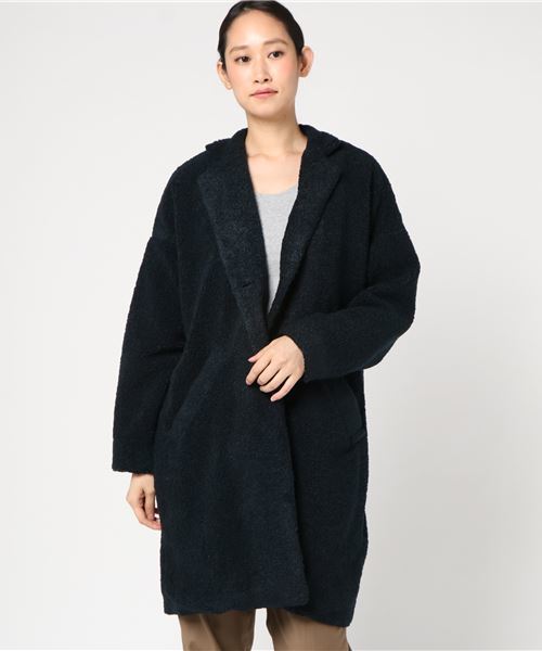 LBC（エルビーシー）の「スタンドカラーボアコート                  （その他アウター・レディース・オフホワイト/ネイビー/ブラウン・LARGE/MEDIUM）」の14枚目の写真