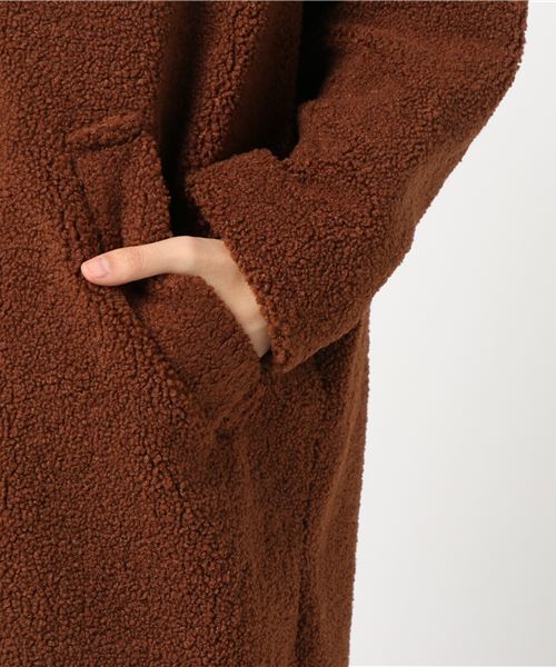 LBC（エルビーシー）の「スタンドカラーボアコート                  （その他アウター・レディース・オフホワイト/ネイビー/ブラウン・LARGE/MEDIUM）」の7枚目の写真