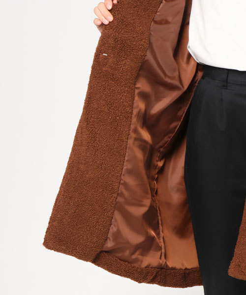 LBC（エルビーシー）の「スタンドカラーボアコート                  （その他アウター・レディース・オフホワイト/ネイビー/ブラウン・LARGE/MEDIUM）」の10枚目の写真