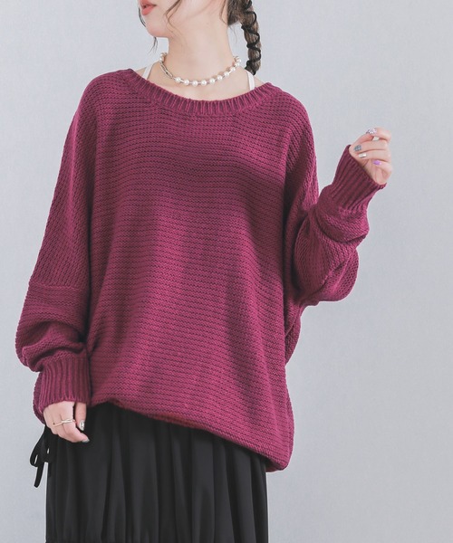 n'OrLABEL(ノアールレーベル)の「『バルキーニット』(ニット/セーター・レディース・イエロー/レッド/ブラック/カーキ/ネイビー/グレー/コーラルピンク/アイボリー/グリーン/モカ/パープル系その他・2/1)」の8枚目の写真
