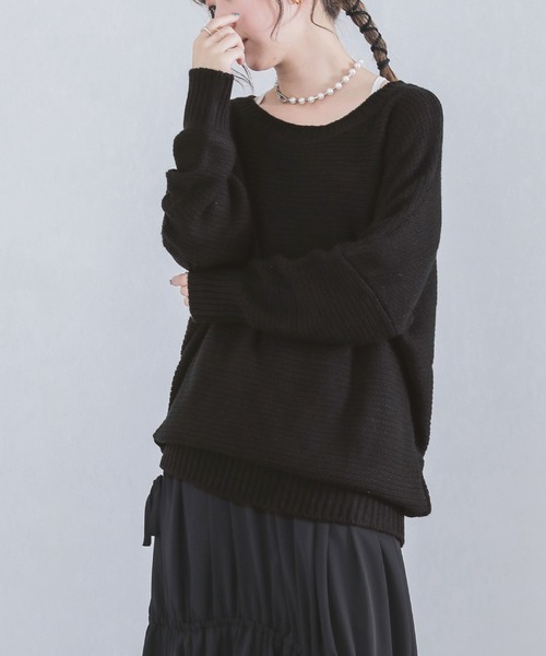 n'OrLABEL(ノアールレーベル)の「『バルキーニット』(ニット/セーター・レディース・イエロー/レッド/ブラック/カーキ/ネイビー/グレー/コーラルピンク/アイボリー/グリーン/モカ/パープル系その他・2/1)」の3枚目の写真