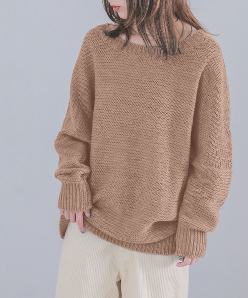 n'OrLABEL(ノアールレーベル)の「『バルキーニット』(ニット/セーター・レディース・イエロー/レッド/ブラック/カーキ/ネイビー/グレー/コーラルピンク/アイボリー/グリーン/モカ/パープル系その他・2/1)」の4枚目の写真