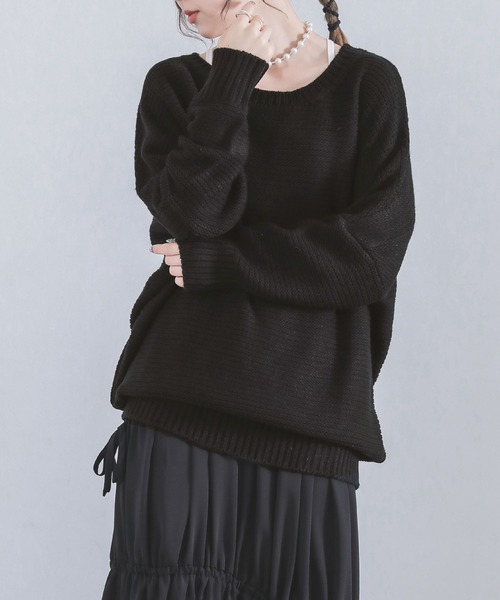 n'OrLABEL(ノアールレーベル)の「『バルキーニット』(ニット/セーター・レディース・イエロー/レッド/ブラック/カーキ/ネイビー/グレー/コーラルピンク/アイボリー/グリーン/モカ/パープル系その他・2/1)」の12枚目の写真