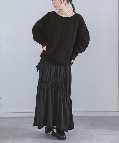 n'OrLABEL(ノアールレーベル)の「『バルキーニット』(ニット/セーター・レディース・イエロー/レッド/ブラック/カーキ/ネイビー/グレー/コーラルピンク/アイボリー/グリーン/モカ/パープル系その他・2/1)」の13枚目の写真