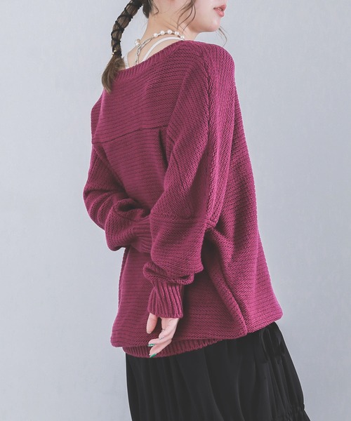 n'OrLABEL(ノアールレーベル)の「『バルキーニット』(ニット/セーター・レディース・イエロー/レッド/ブラック/カーキ/ネイビー/グレー/コーラルピンク/アイボリー/グリーン/モカ/パープル系その他・2/1)」の20枚目の写真